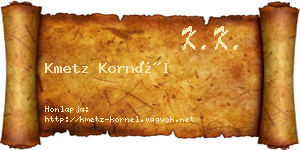 Kmetz Kornél névjegykártya
